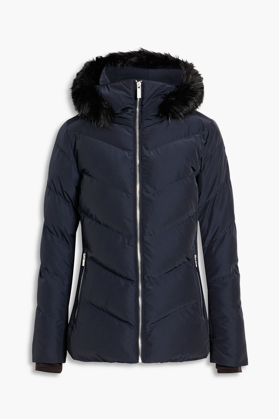 Fusalp Davai Ii Faux Fur-trimmed Quilted Hooded Ski Jacket In Midnight Blue