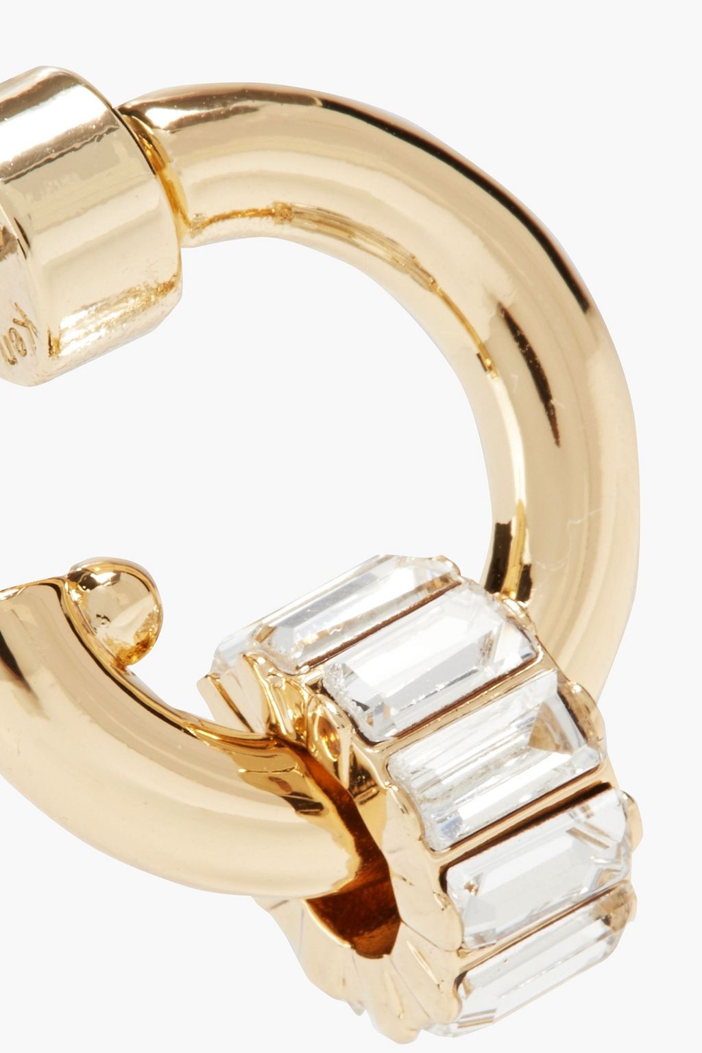 KENNETH JAY LANE Gold-tone crystal hoop earrings