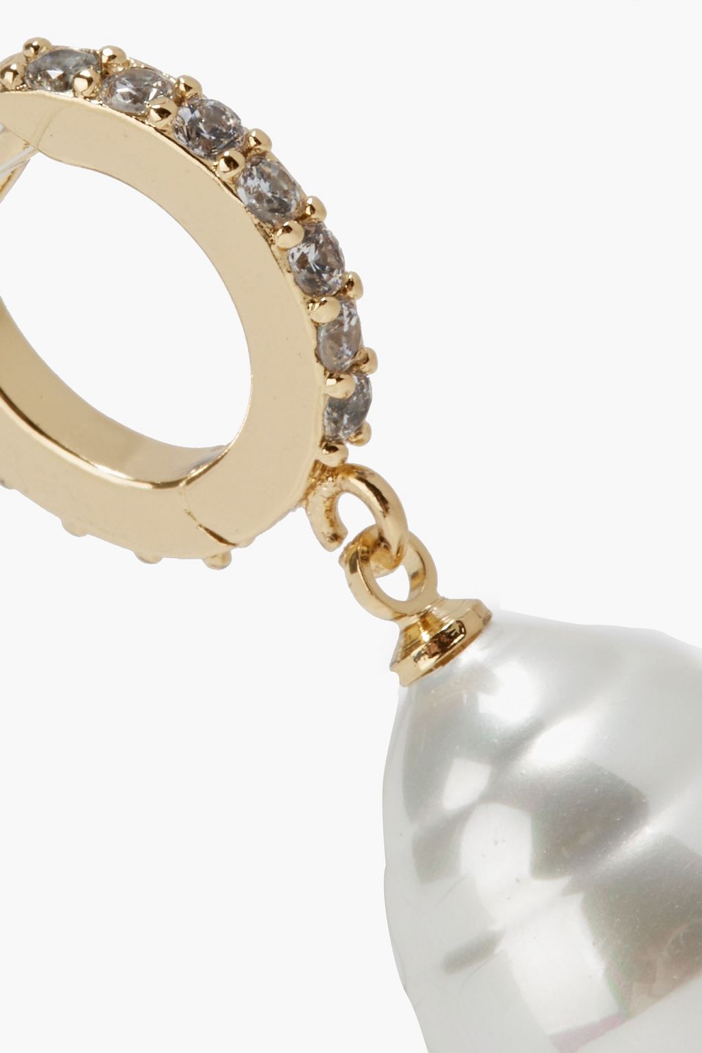 KENNETH JAY LANE Gold-tone, crystal and faux pearl earrings
