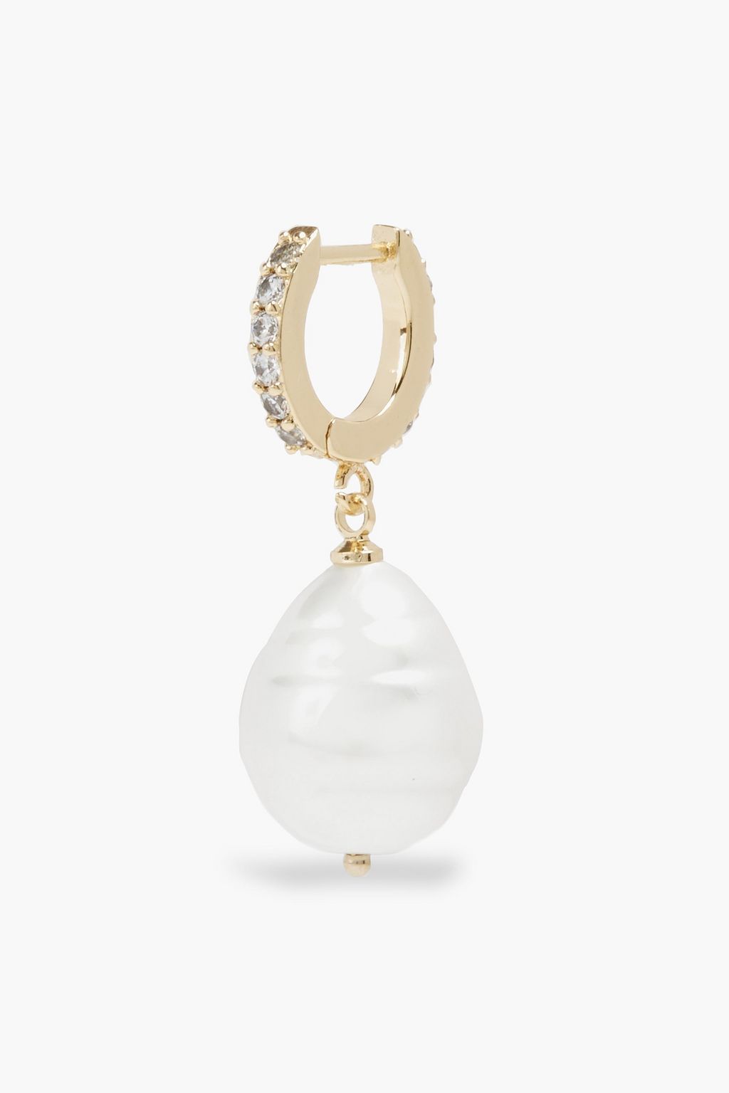 KENNETH JAY LANE Gold-tone, crystal and faux pearl earrings