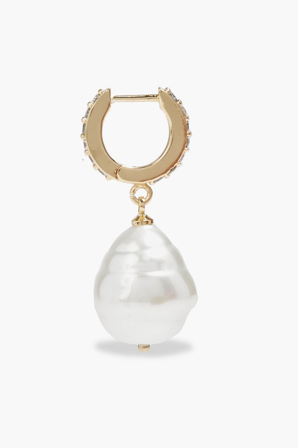 KENNETH JAY LANE Gold-tone, crystal and faux pearl earrings