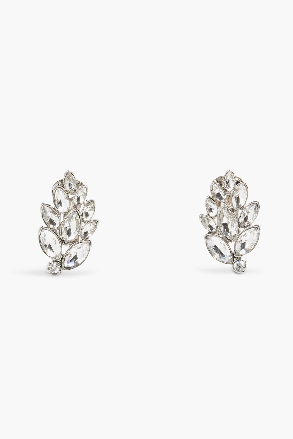JAY LANE Silvertone, crystal and faux pearl clip earrings