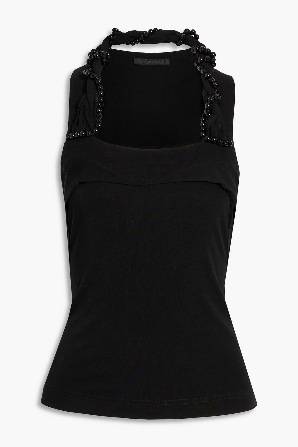 helmut lang - embellished twisted jersey top - black - m