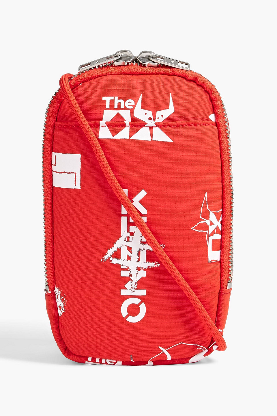 Kenzo Printed Shell Phone Pouch In Tomato Red