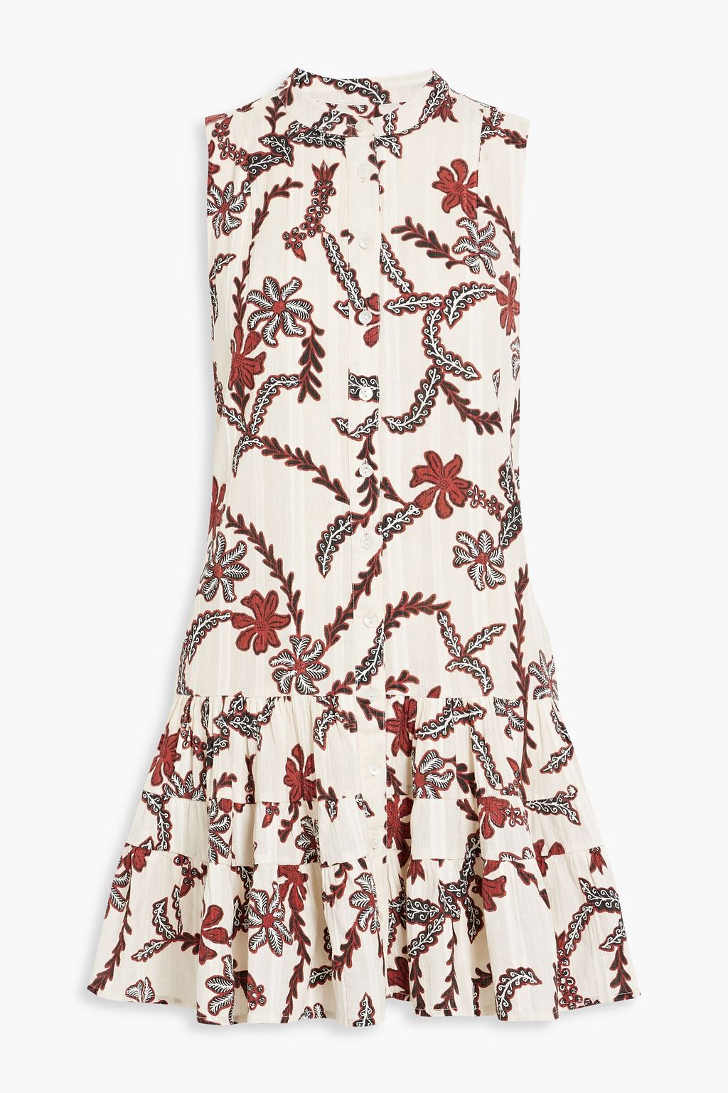 JOIE Alaga gathered printed cottongauze mini dress THE