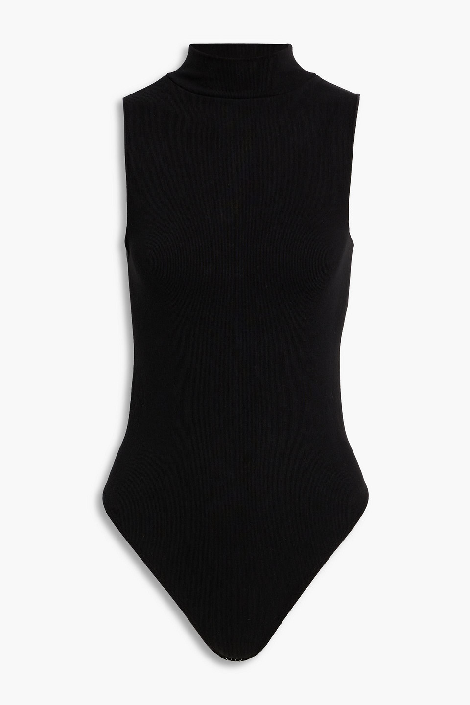 good american - ribbed jersey bodysuit - black - 1