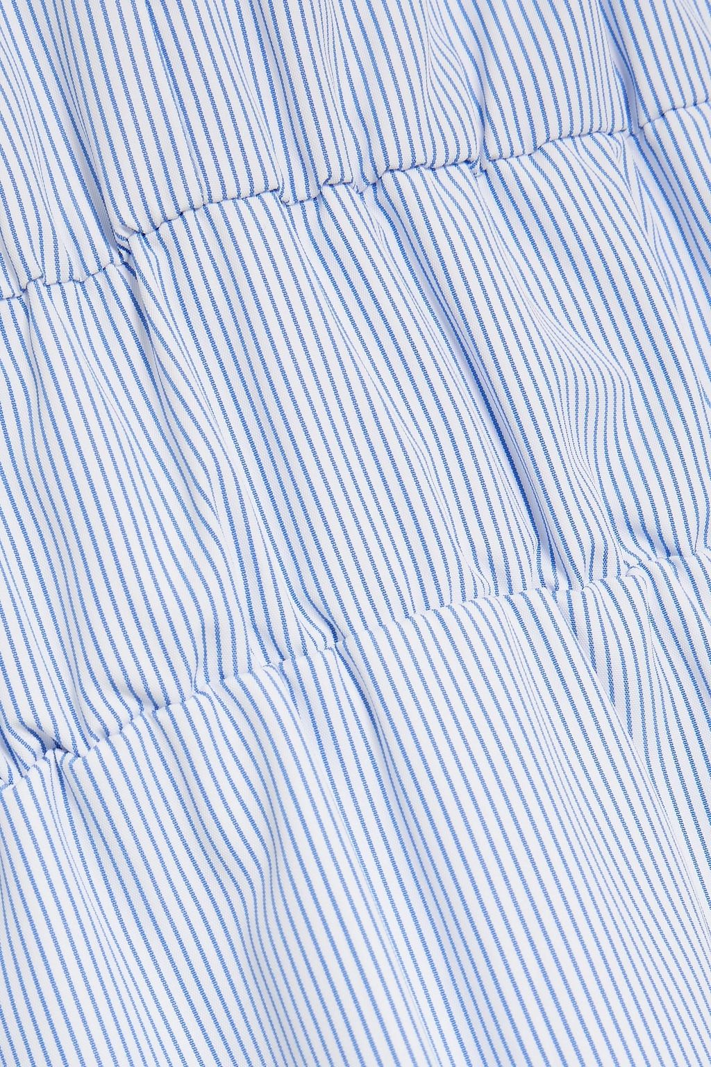DKNY Tiered striped poplin midi dress