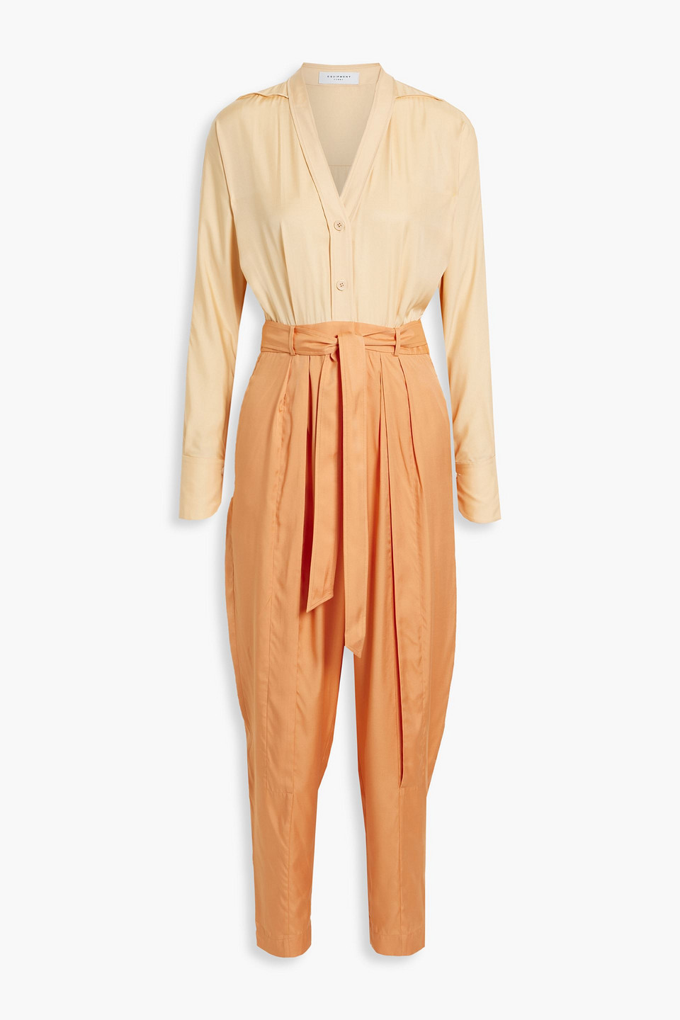 Equipment Zephrina Jumpsuit In Copper Tan/honey Peach