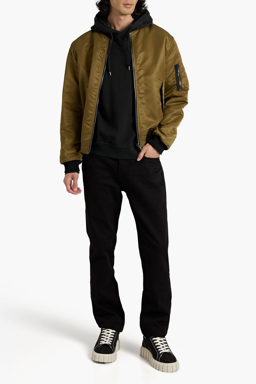 MOSCHINO Reversible cutout shell bomber jacket