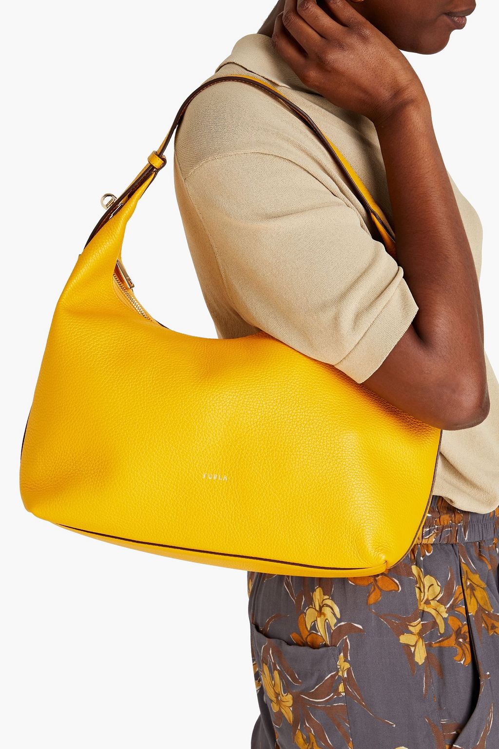 FURLA Net pebbled-leather shoulder bag