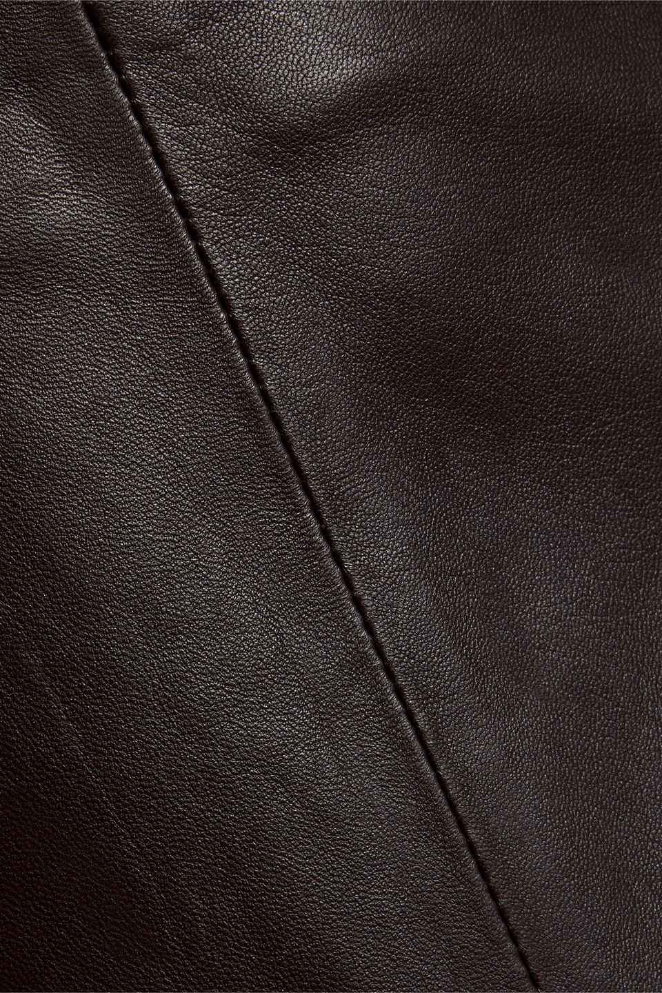 Iris & Ink Jacqueline Leather Midi Skirt In Dark Brown