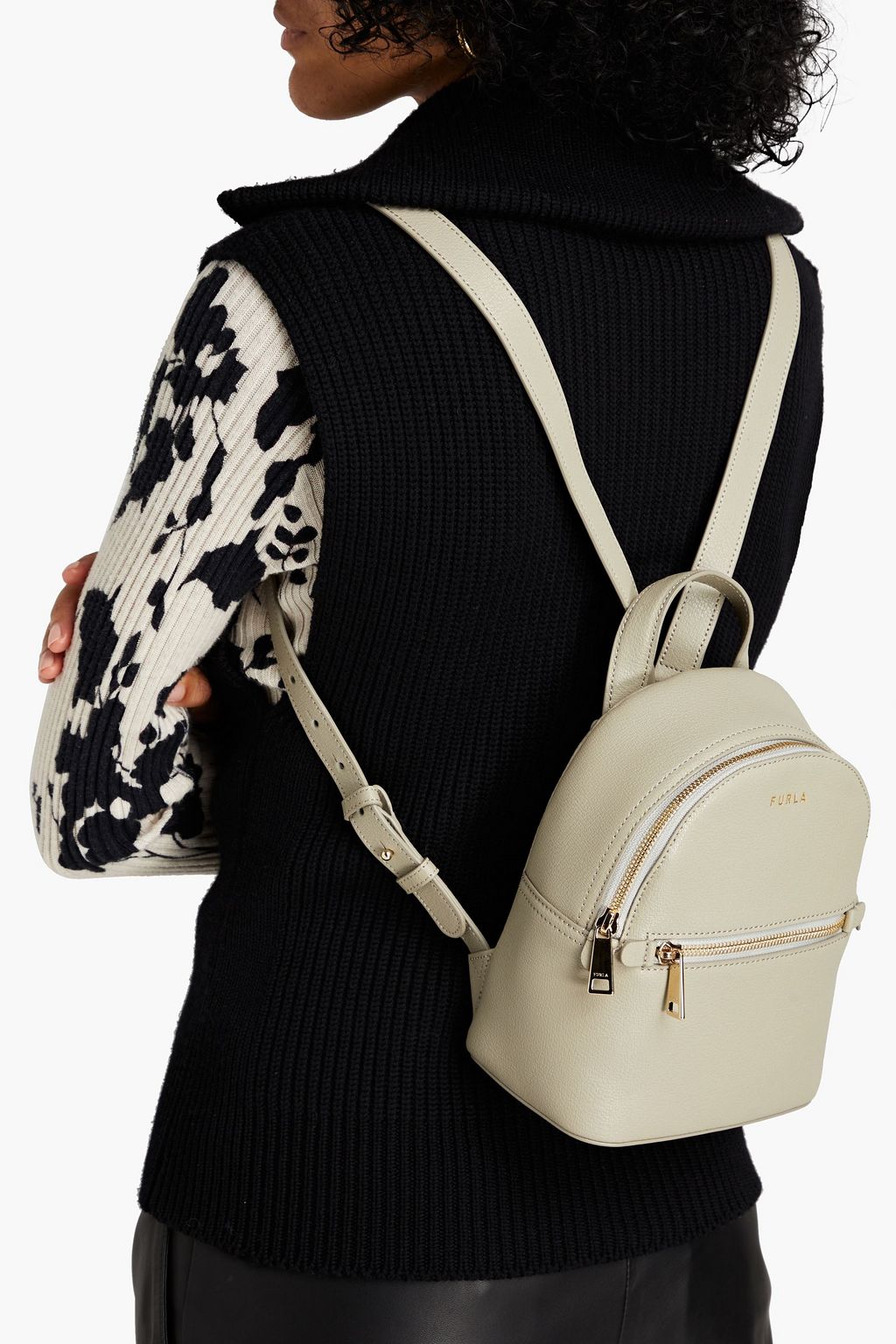 FURLA Libera Mini pebbled-leather backpack