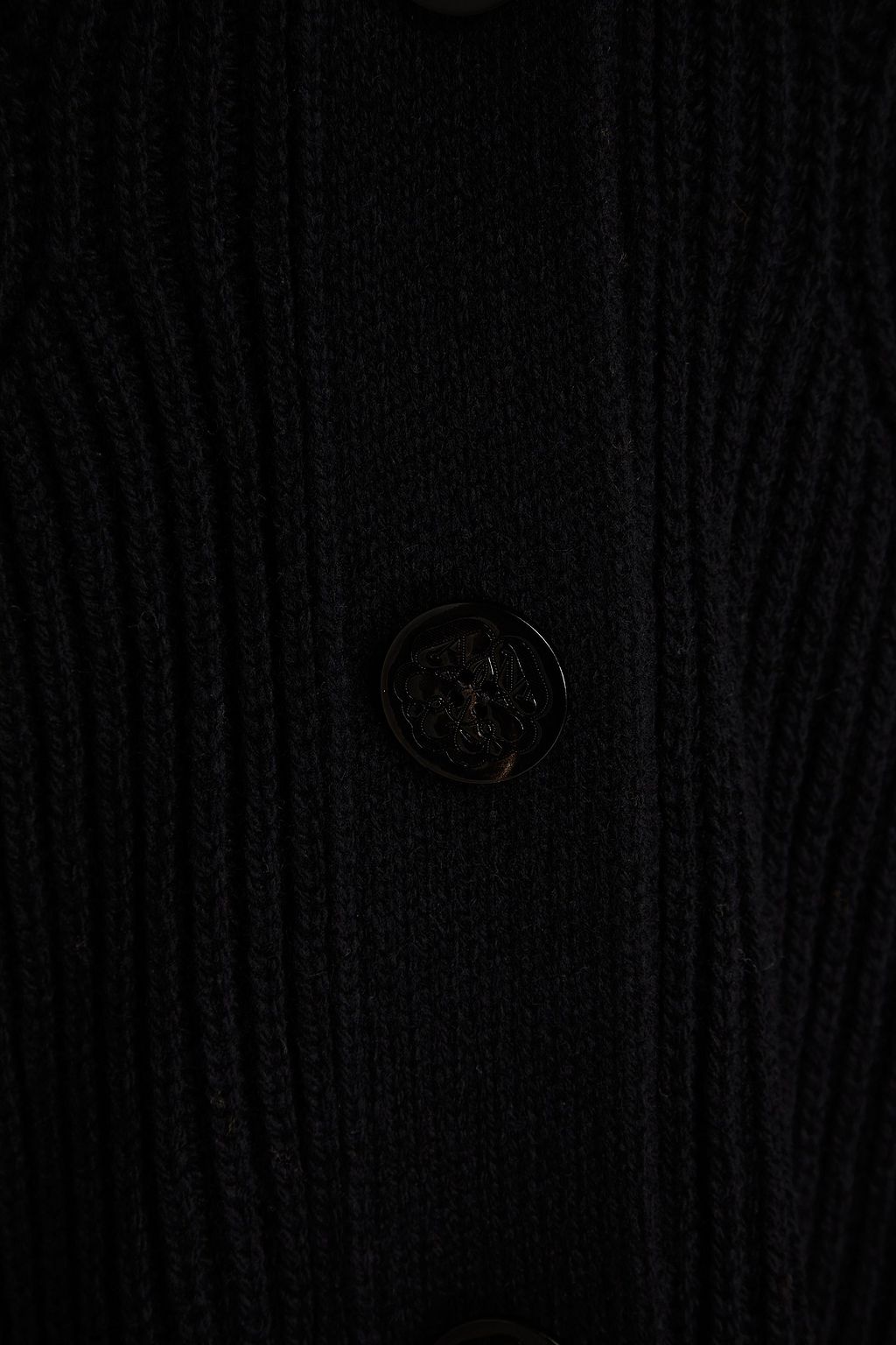 MCQUEEN Ribbed wool and cashmere-blend cardigan