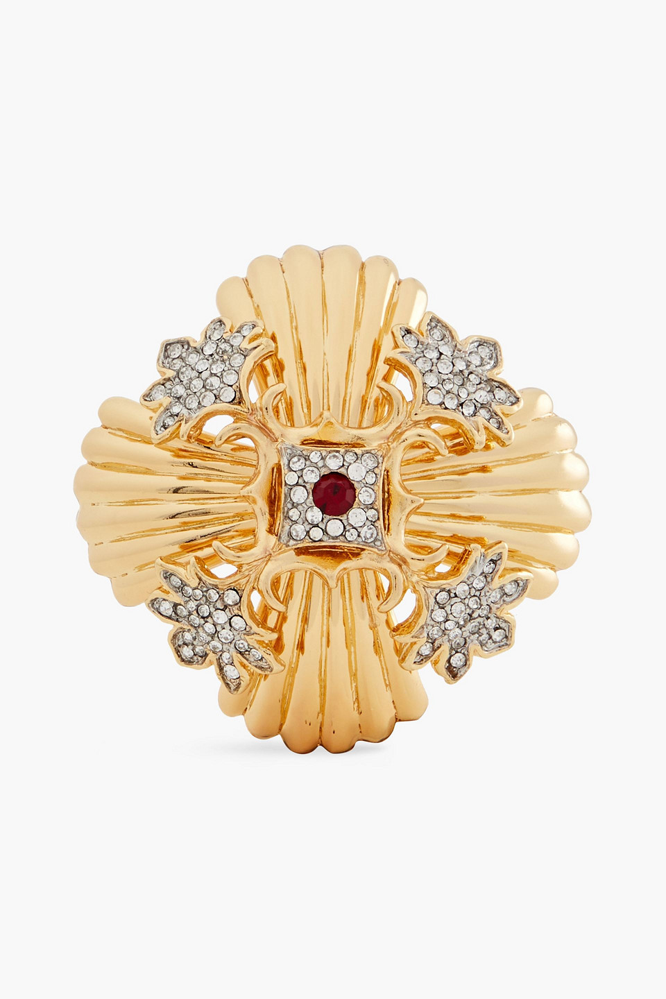 Kenneth Jay Lane Gold-plated Crystal Brooch