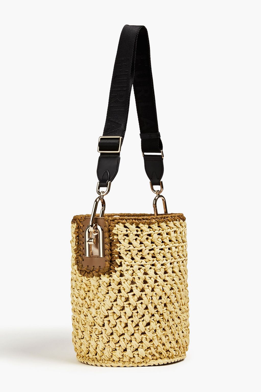 FURLA Lipari two-tone straw bucket bag