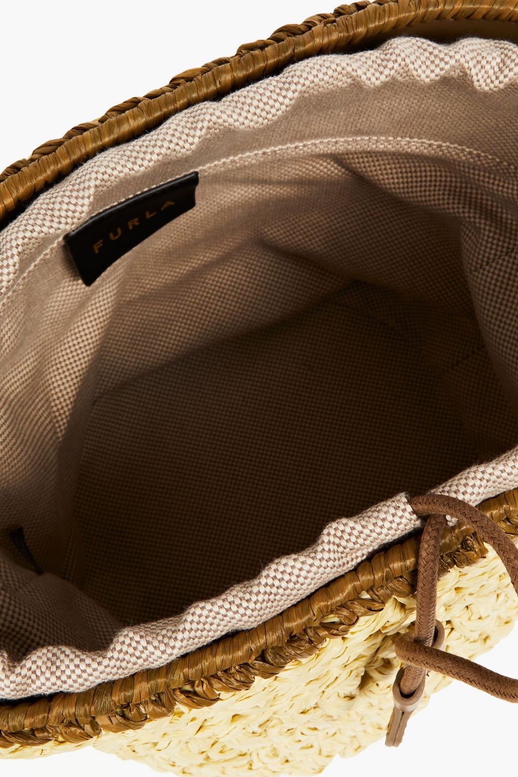 FURLA Lipari two-tone straw bucket bag