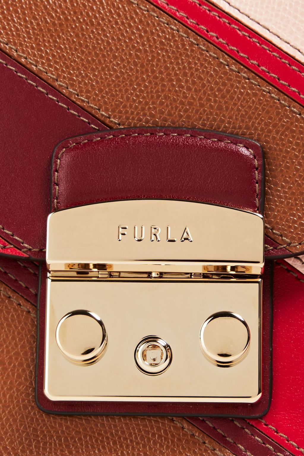 FURLA Metropolis Mini color-block pebbled-leather shoulder bag