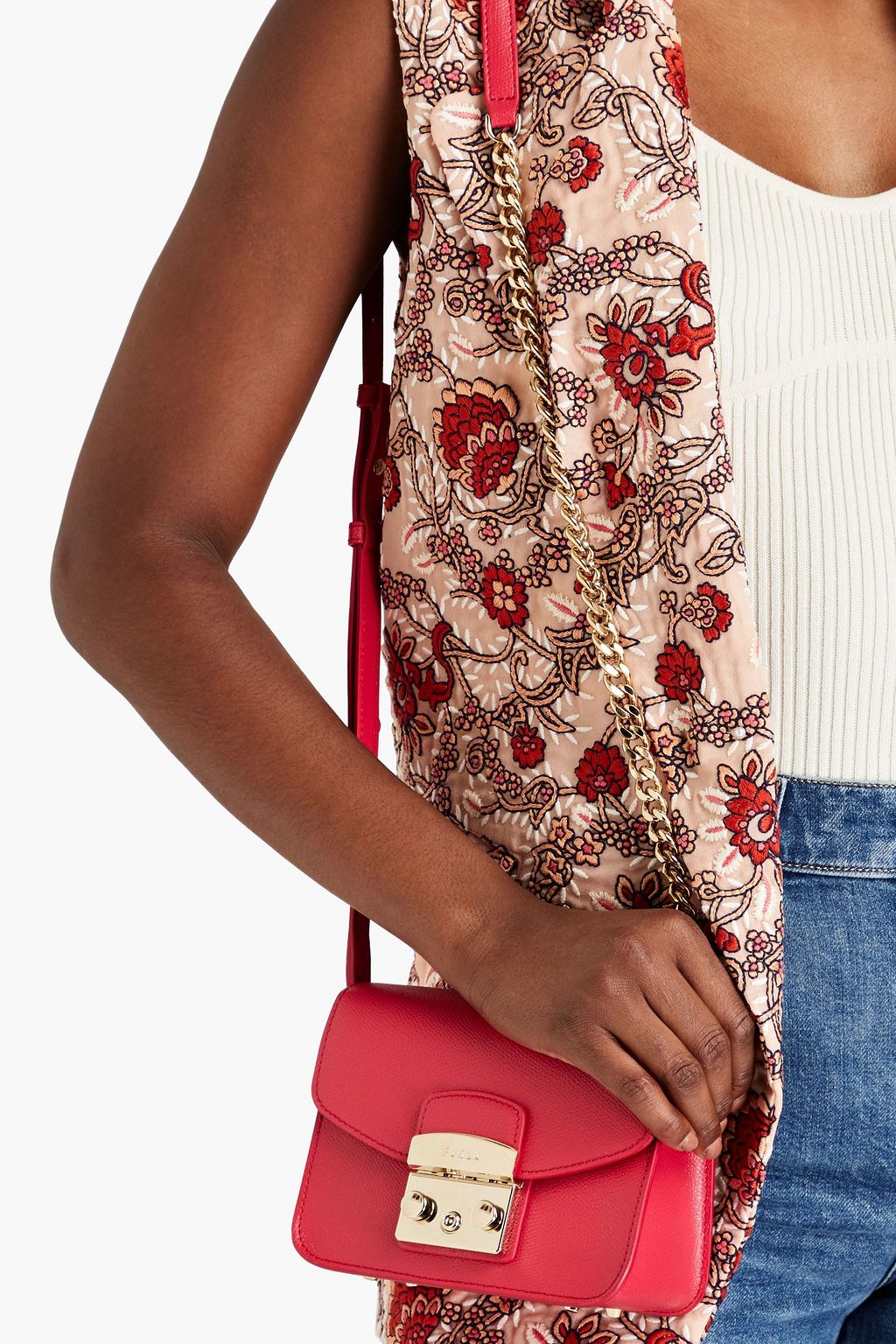 FURLA Metropolis Mini pebbled-leather shoulder bag