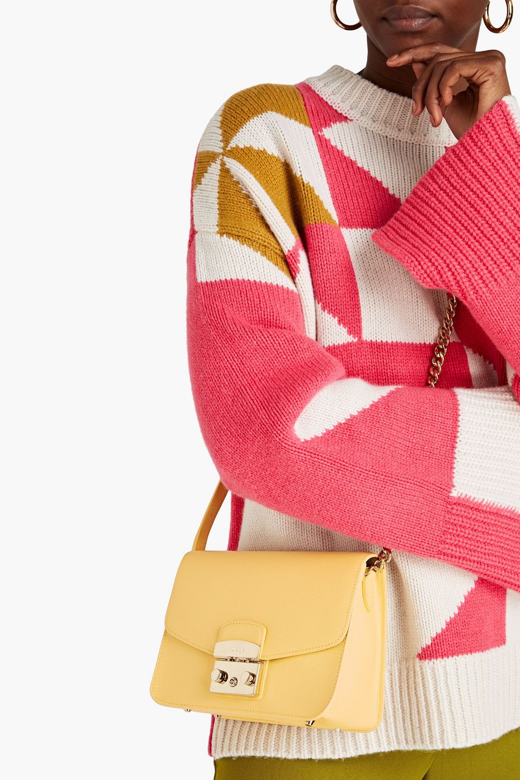 FURLA Metropolis Small pebbled-leather shoulder bag