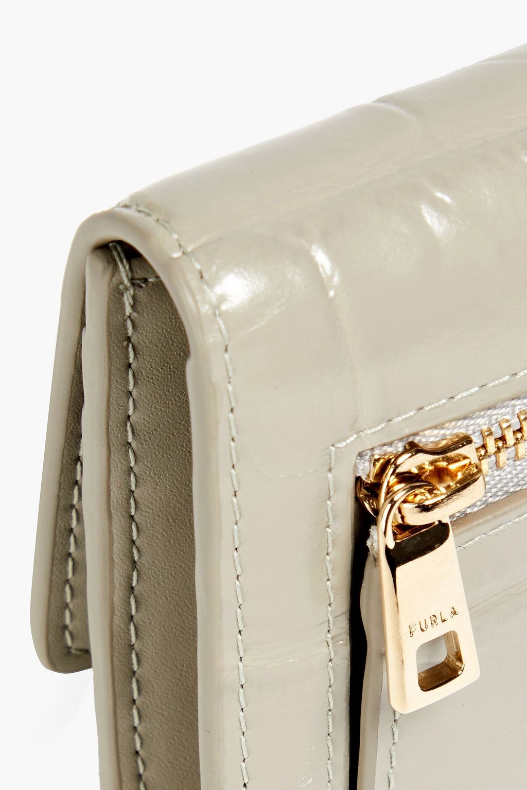 FURLA Babylon croc-effect leather continental wallet
