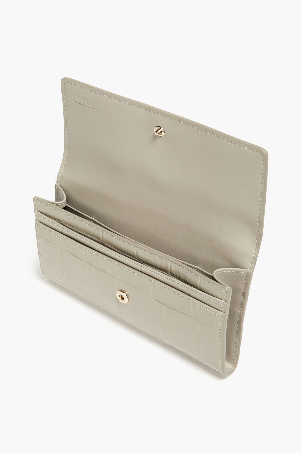 FURLA Babylon croc-effect leather continental wallet