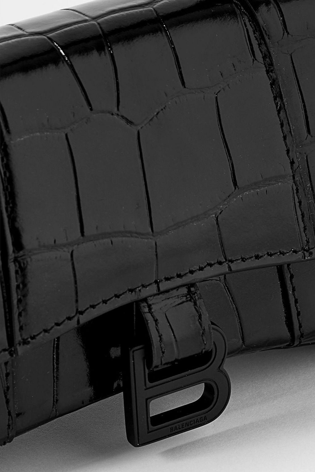 BALENCIAGA Hourglass nano croc-effect leather tote