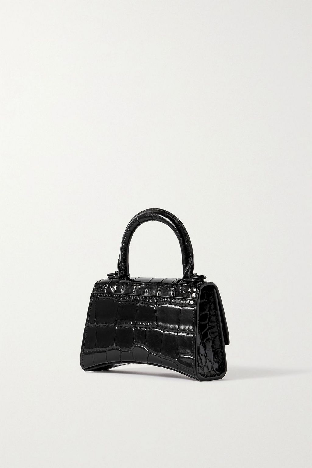 BALENCIAGA Hourglass nano croc-effect leather tote