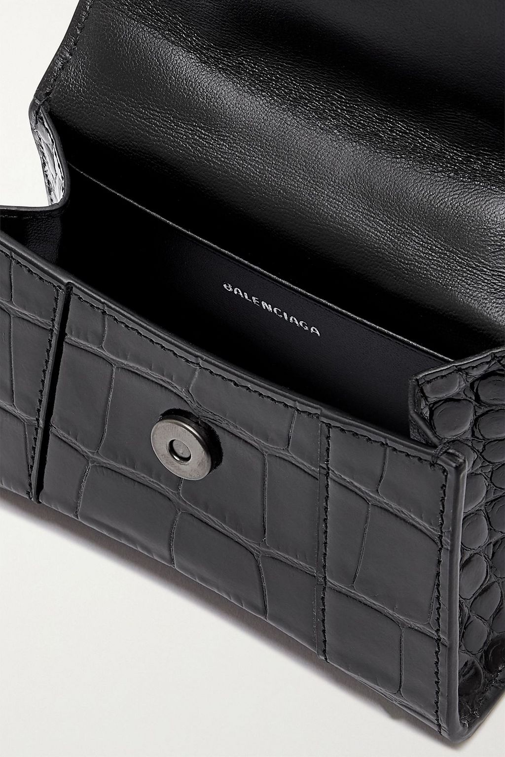 BALENCIAGA Hourglass nano croc-effect leather tote