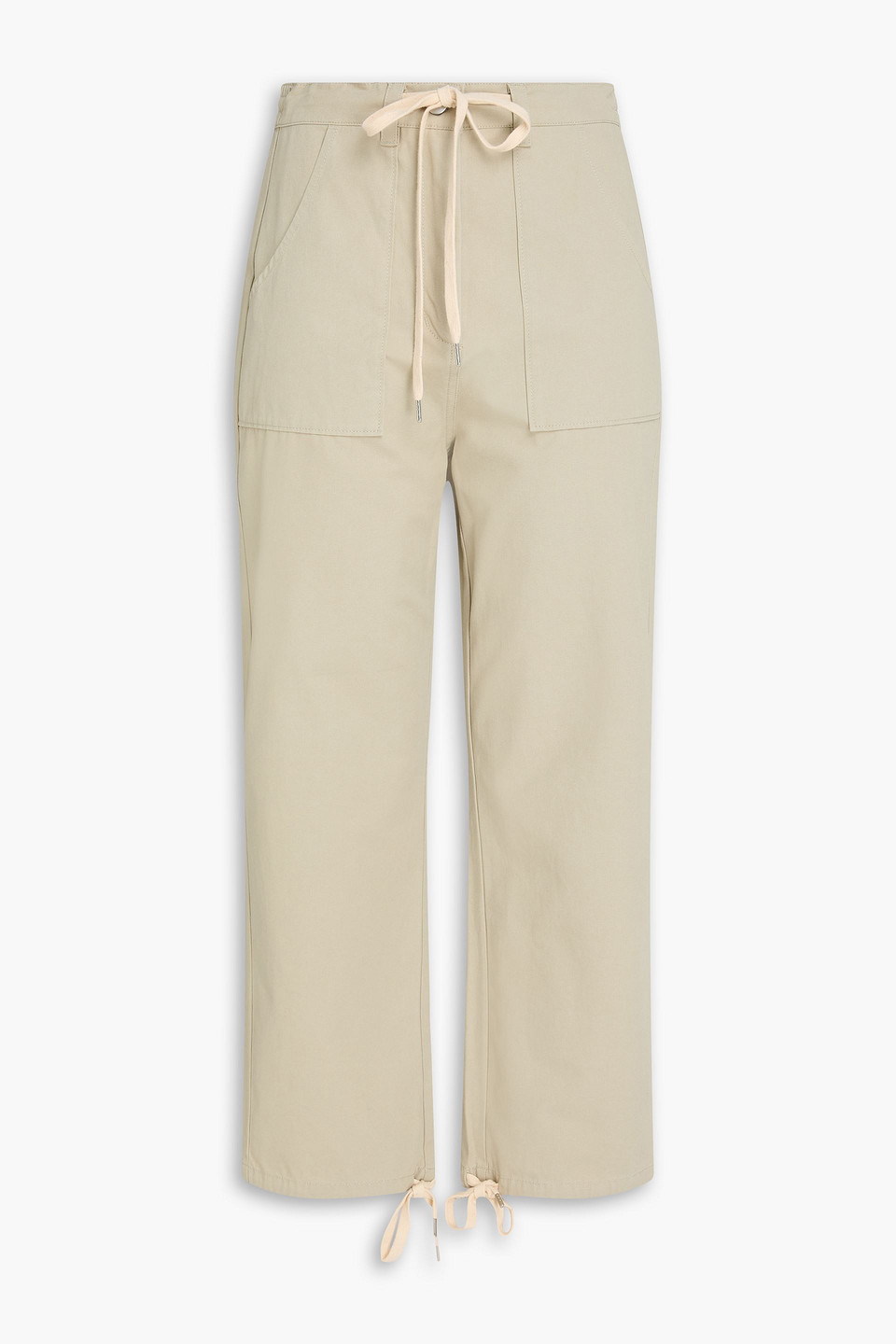 The Range Cropped Cotton Straight-leg Trousers In Sage Green