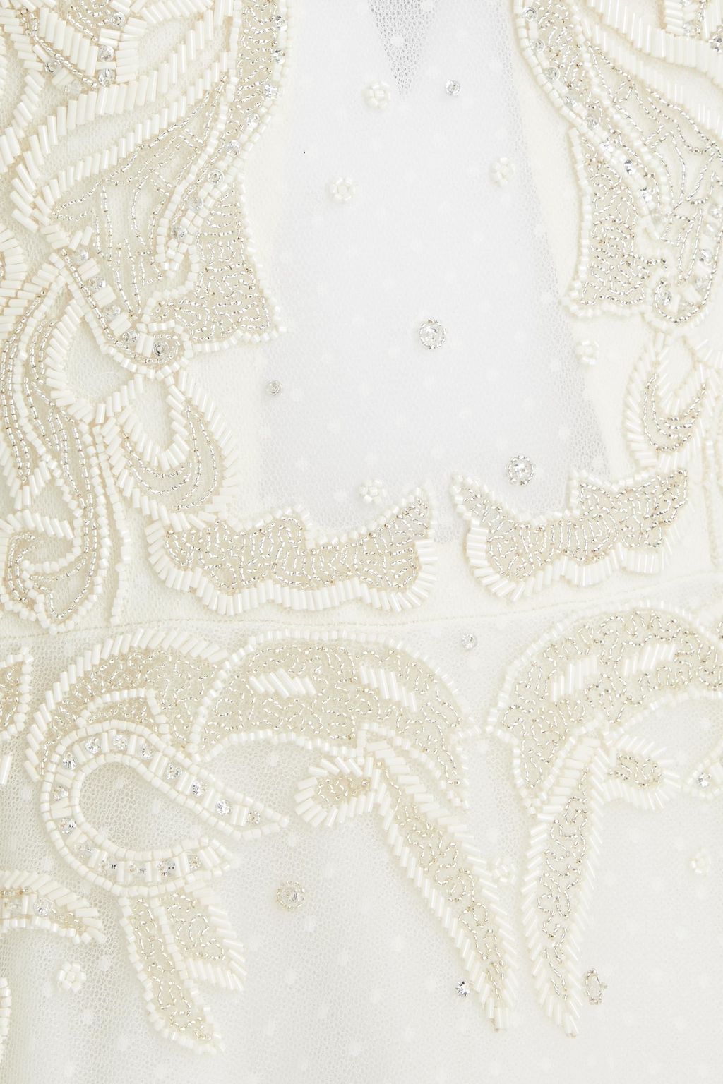ZUHAIR MURAD Gardenia embellished point d'esprit midi dress