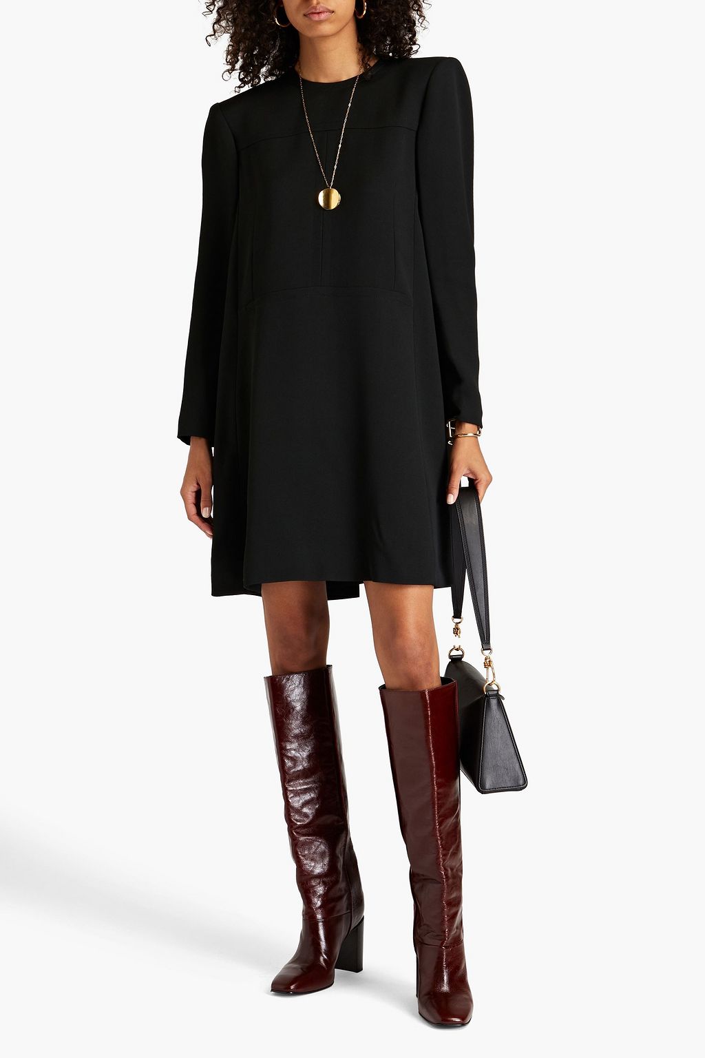 CHLOÉ Pleated crepe mini dress