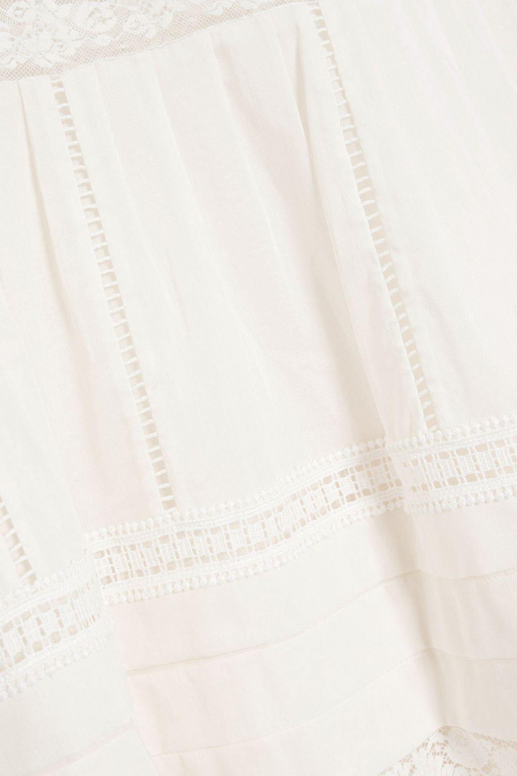 ZUHAIR MURAD Lace-paneled ruffled cotton-voile dress