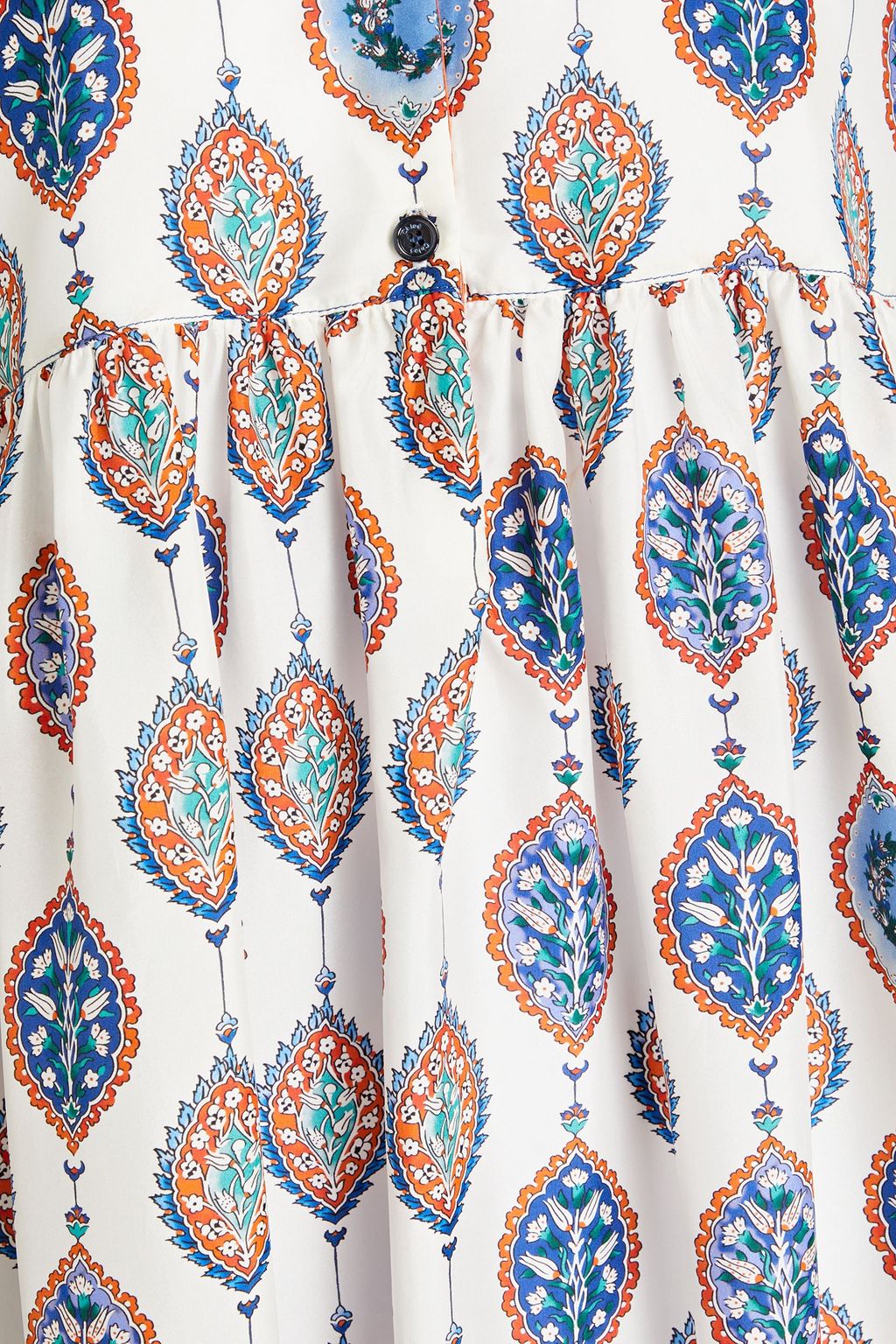 CHLOÉ Gerafftes Kleid aus Seide mit Print und Schluppe