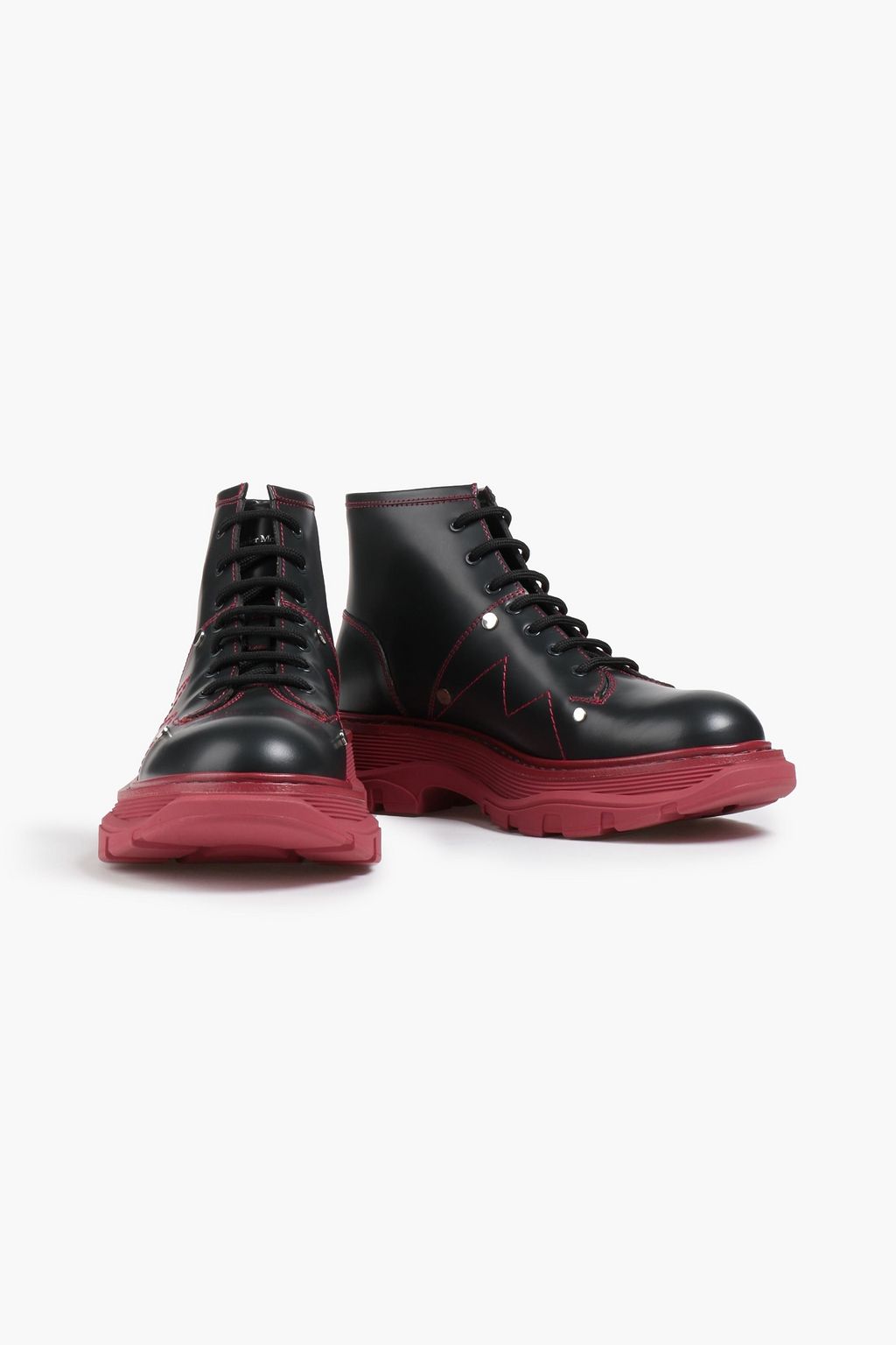MCQUEEN Studded leather combat boots