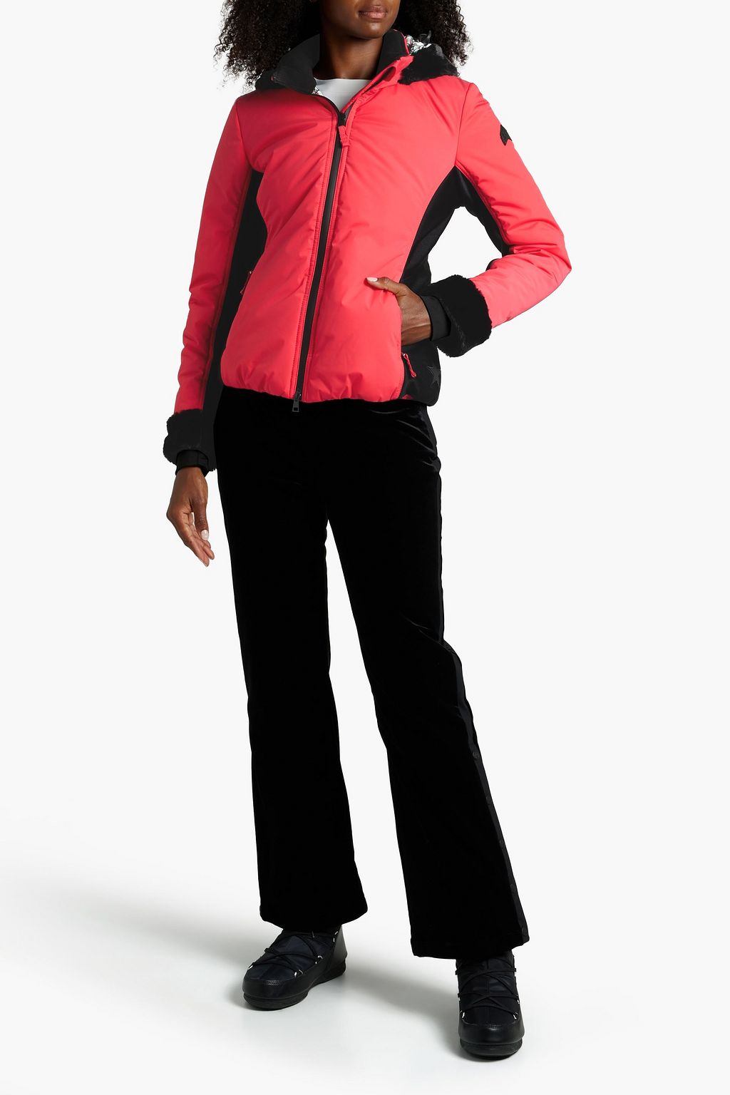 JETSET Faux fur-trimmed hooded ski jacket