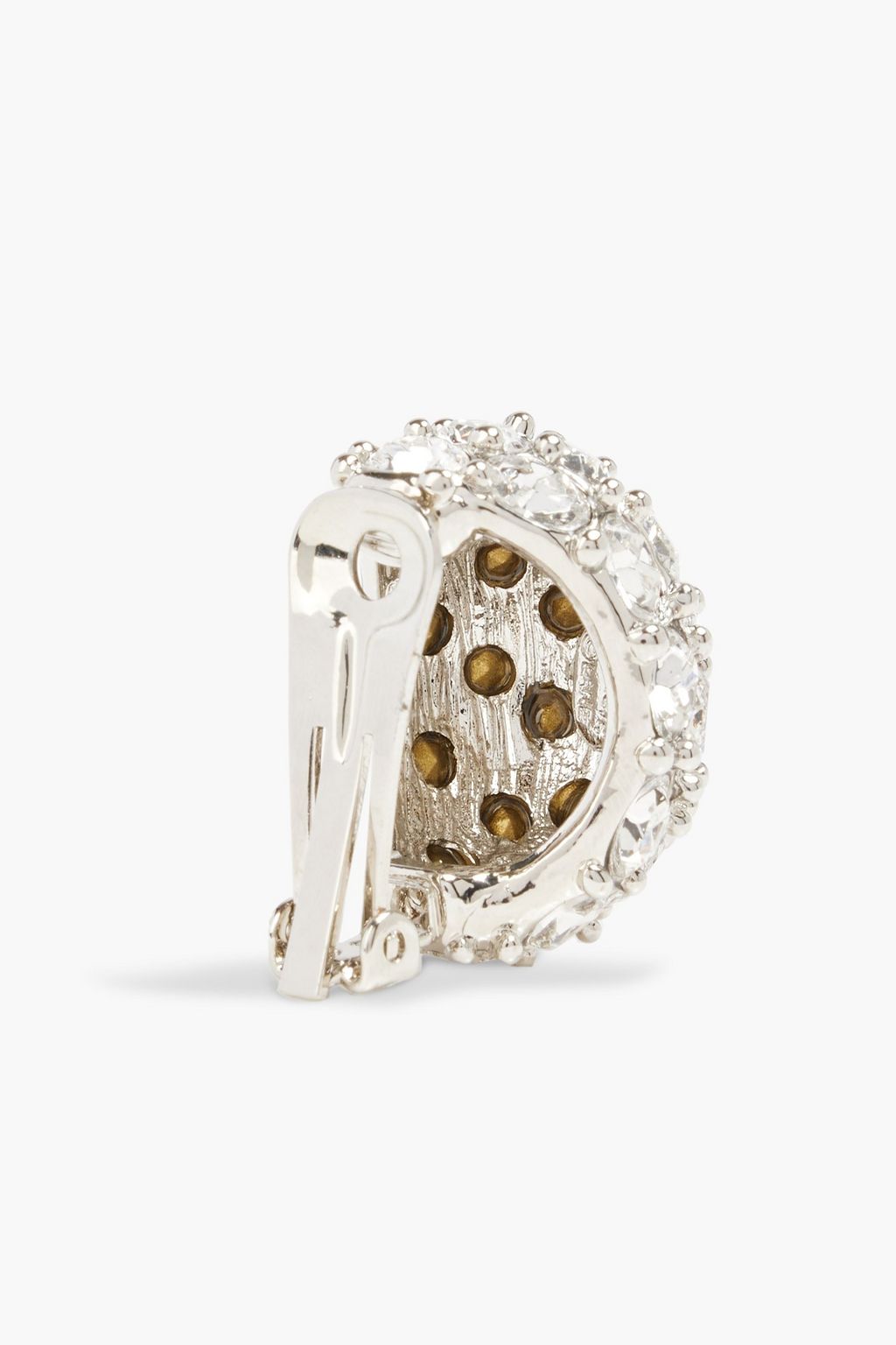 KENNETH JAY LANE Silver-tone crystal clip earrings