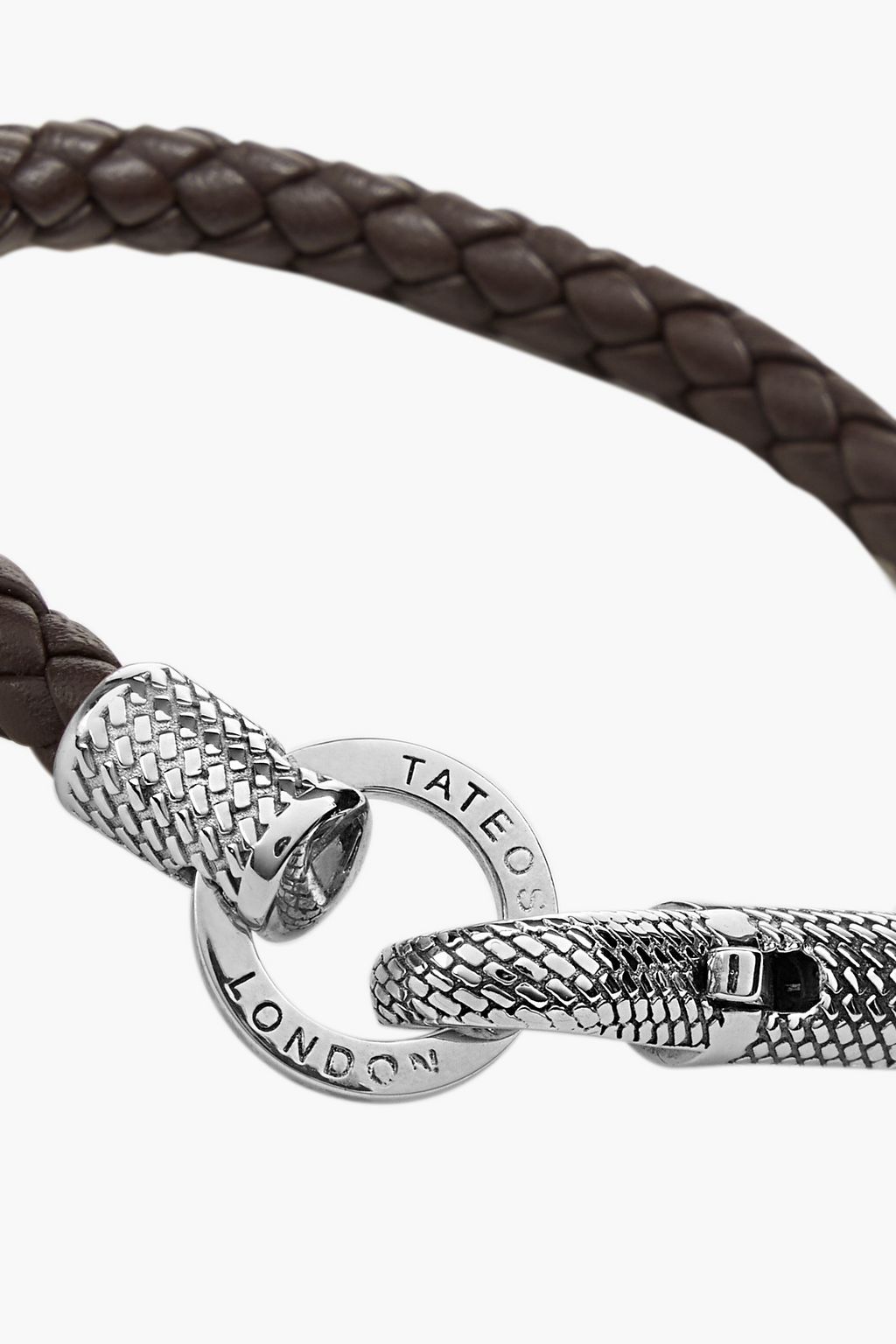 TATEOSSIAN Braided leather and sterling silver bracelet
