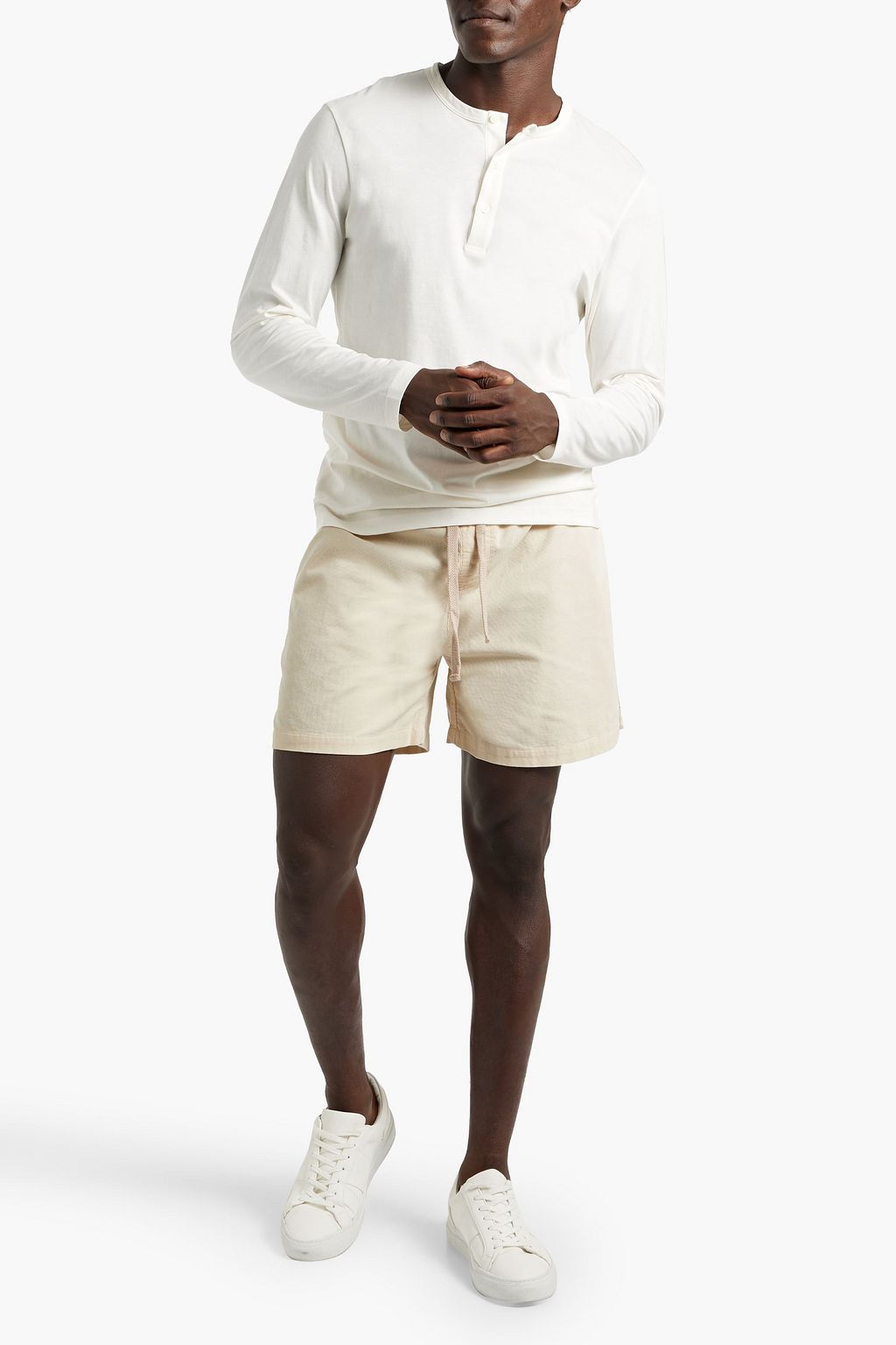 FRAME Cotton-corduroy drawstring shorts