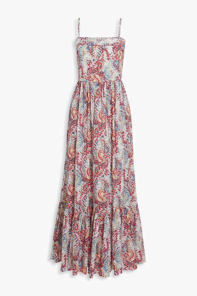 Elissabet printed cotton-voile maxi dress