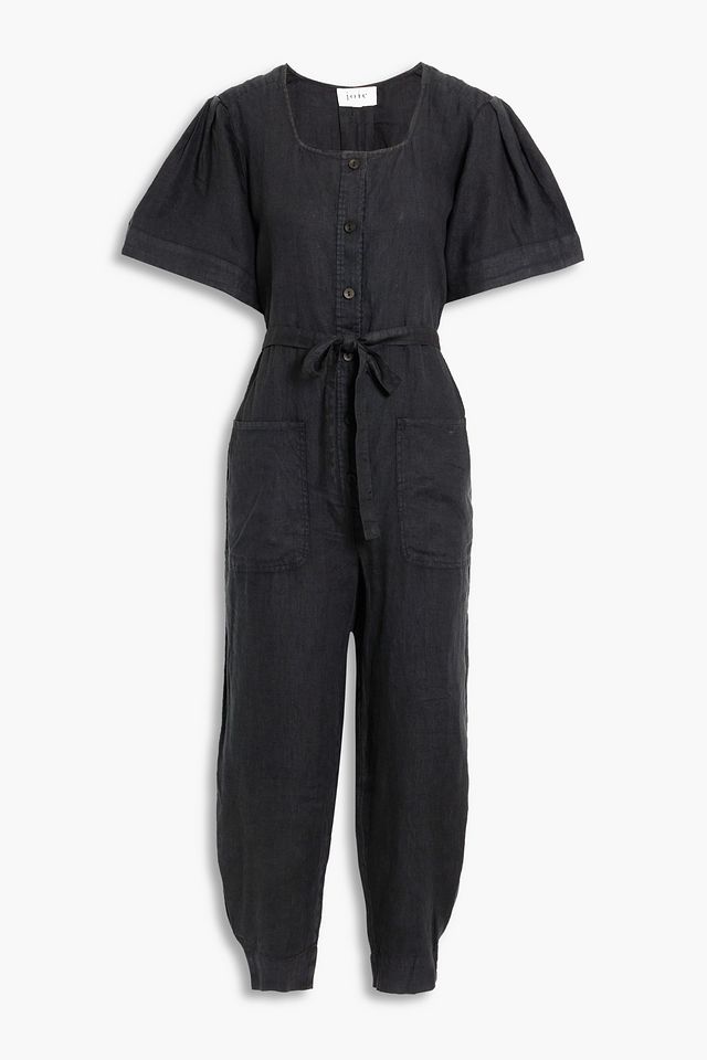 Viney pintucked linen jumpsuit
