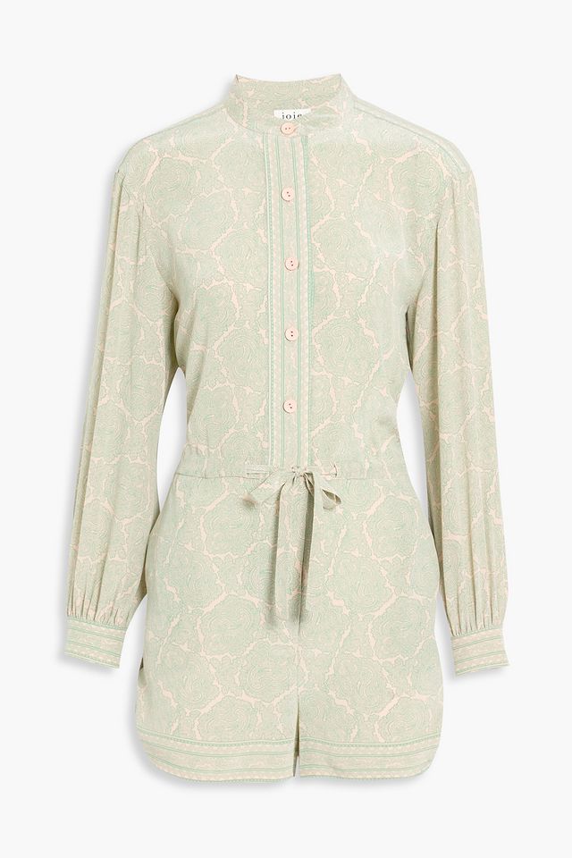 Luray paisley-print silk crepe de chine playsuit