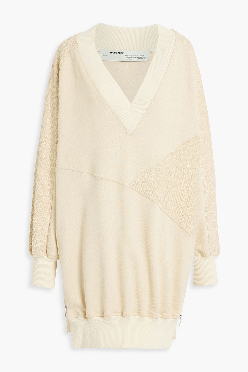 Off-white Oversized Appliquéd French Cotton-terry Sweatshirt In Neutral