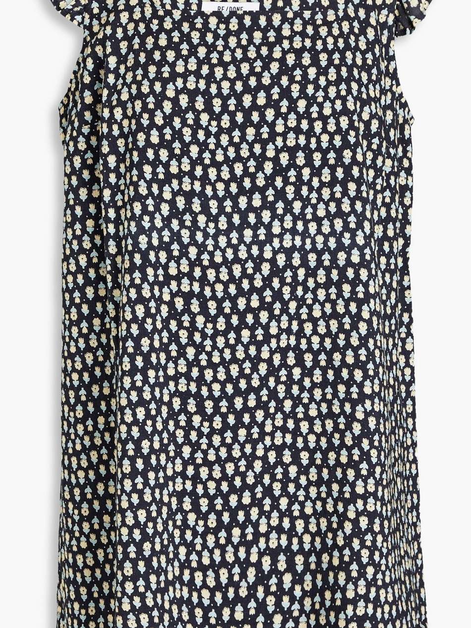 floral-print cotton-blend jersey mini dress