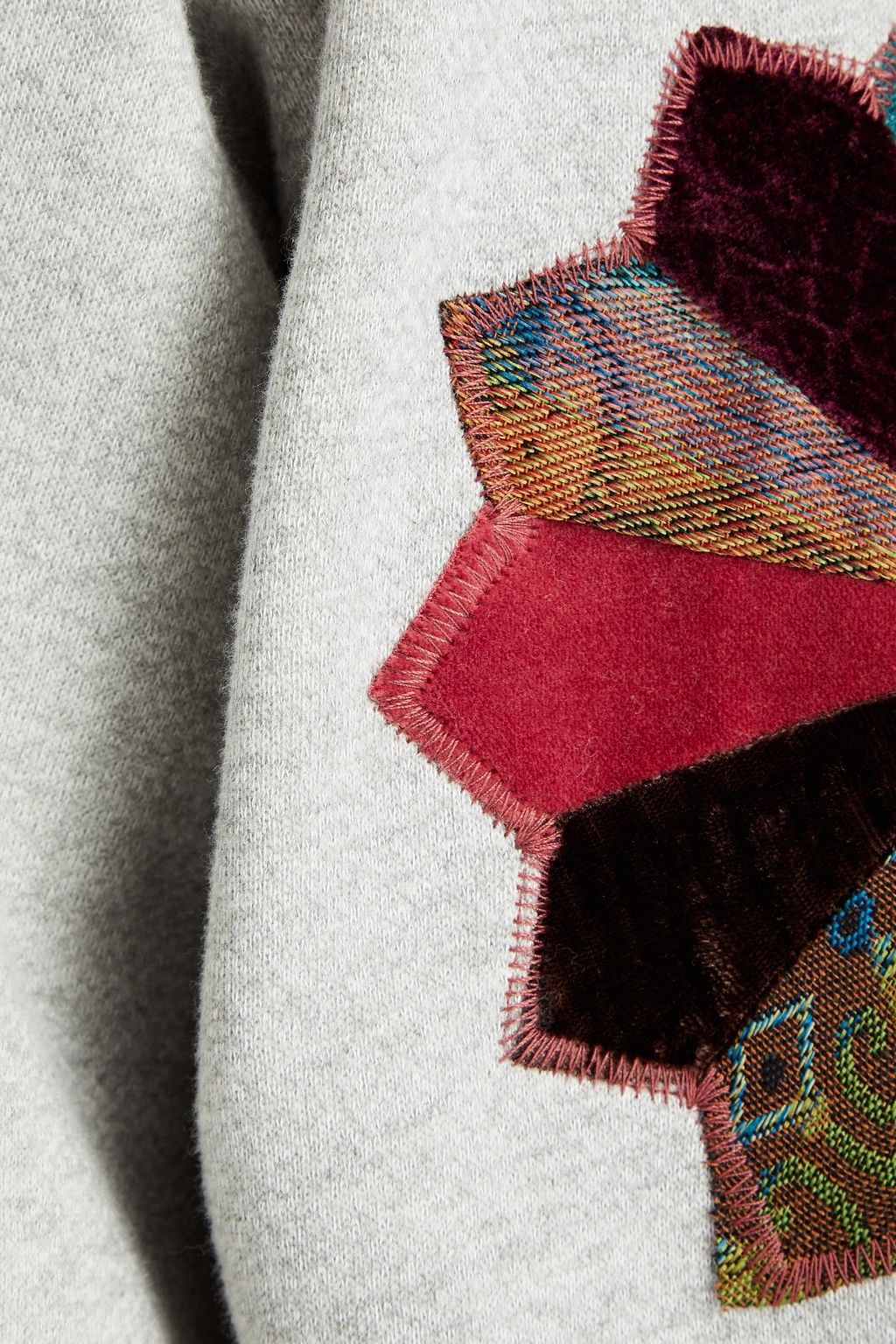 RE/DONE Appliquéd cotton-fleece sweatshirt