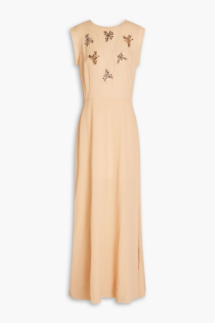 CHLOÉ Embellished silk-georgette maxi dress | THE OUTNET