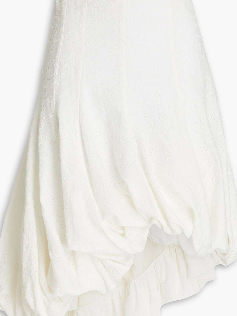 asymmetric cotton-blend broderie anglaise skirt