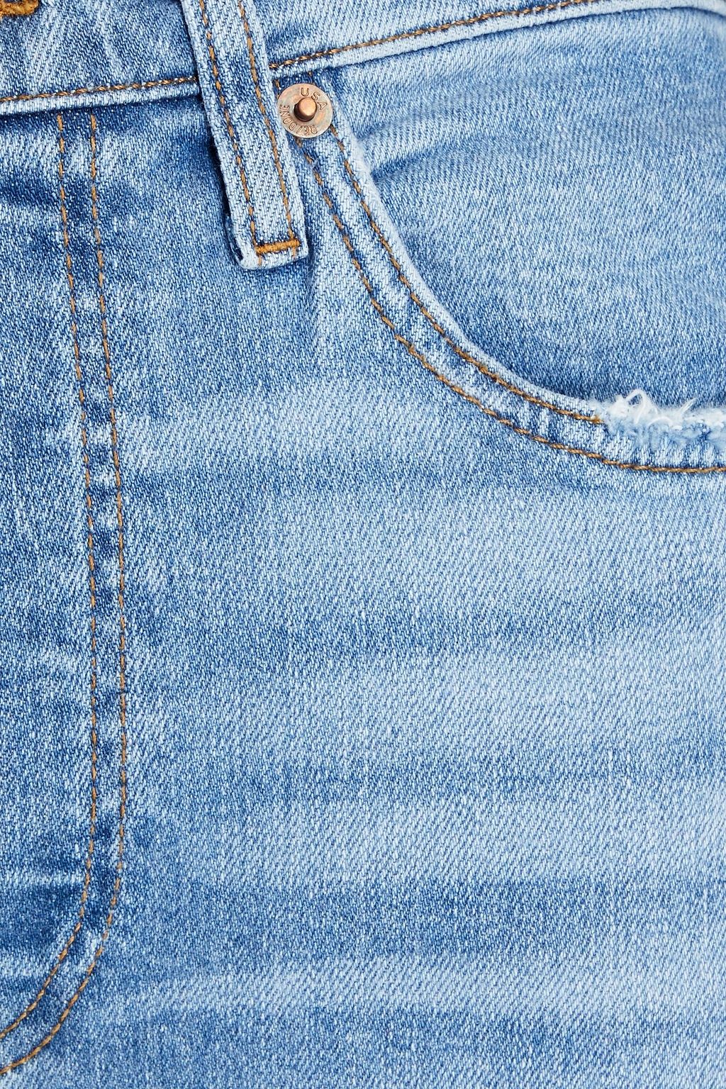 RE/DONE Cropped distressed high-rise straight-leg jeans