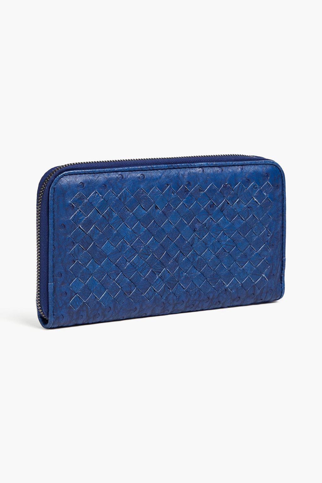 BOTTEGA VENETA Intrecciato ostrich-effect leather wallet