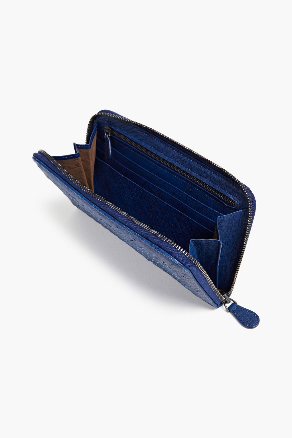 BOTTEGA VENETA Intrecciato ostrich-effect leather wallet