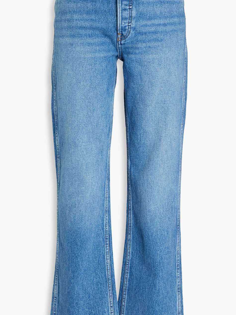 high-rise straight-leg jeans